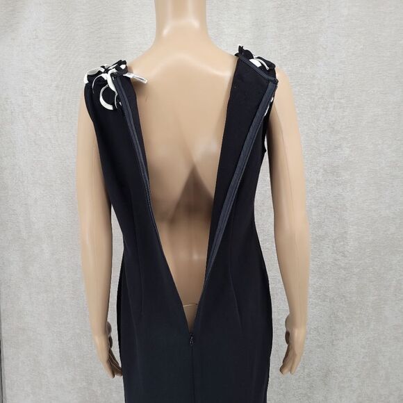 Cache Black Shift Dress with Layered 2D Statement Collar Women's Size 6 - Picture 10 of 13